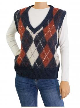 Gilet con rombi fantasia Only